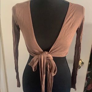 brown crop top